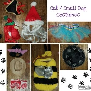 10 Piece Cat / Small Dog Christmas / Halloween Costume Bundle